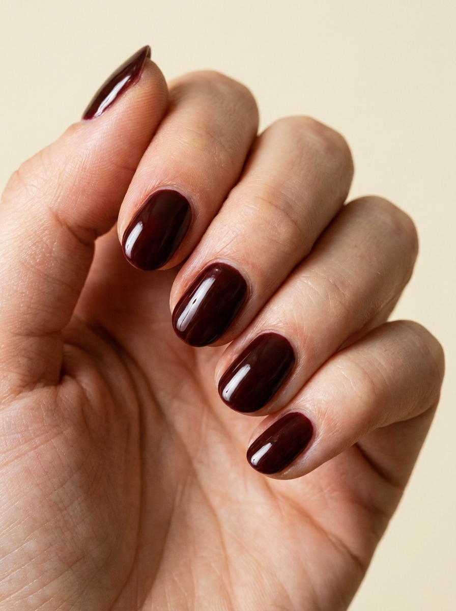 Short Oxblood Halloween Nails als Halloween Nails Kurz Inspiration 2026